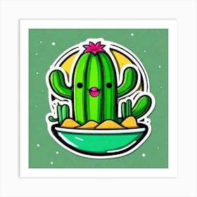 Cactus In A Bowl Art Print
