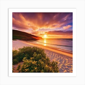 Sunset On The Beach 702 Art Print