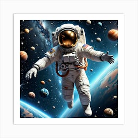 Astronaut In Space 7 Art Print