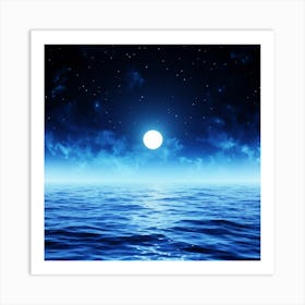 Abstract Dream Astronomy Landscape Celestial Ocean Cloud Halloween Light Moon Full Moon W (25) Art Print