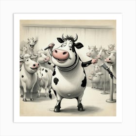 Cows In A Barn 3 Art Print