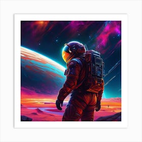 Lonely Astronaut in the Planet Art Print