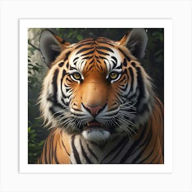 Tiger Looking At Prey Art Print