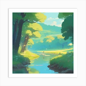 River In The Forest 47 Art Print
