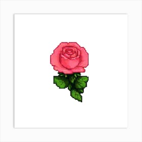 Pixel Rose Art Print