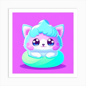 Kawaii Cat Art Print