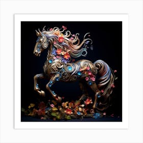 'Floral Horse' Art Print