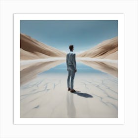 Man Standing In The Desert 9 Art Print