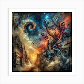 Psychedelic City 11 Art Print