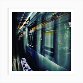 Reflecting Trains Art Print