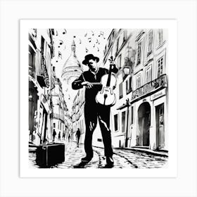 Paris Street Musician Art Print