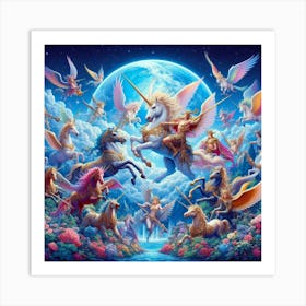 Unicorns In The Sky Art Print