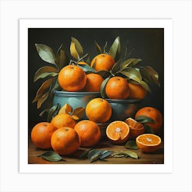 Oranges In A Bowl Art Print