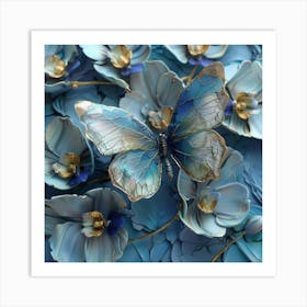 Blue Orchids Art Print