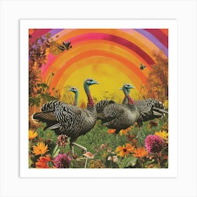 Rainbow Stripe Turkey 2 Art Print