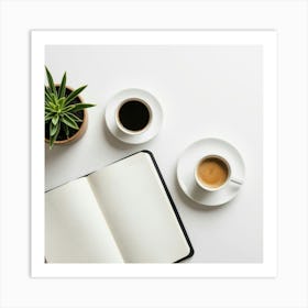 Coffee And Notebook 3 Art Print