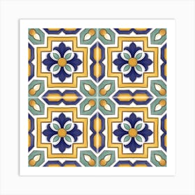 Geometric portuguese tile 1 Art Print