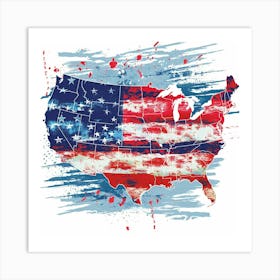 Usa Map Art Print