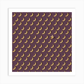 Bananas On A Purple Background Art Print