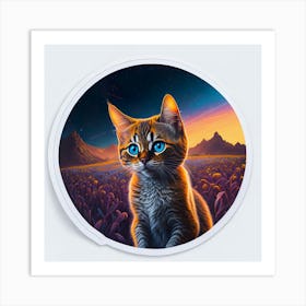 Cat Colored Sky (72) Art Print