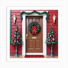 Christmas Door 4 Art Print