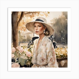 Woman In A Hat 14 Art Print