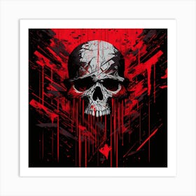 Skull In Blood Art Print