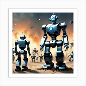 Robots In The Desert 4 Art Print