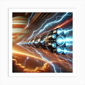 A Focused Sci Fi Depiction Of Lightning Lances, Sh Art Print