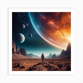 Astronaut In Space Art Print