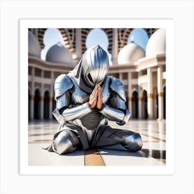 Muslim Knight Praying Art Print