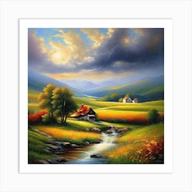 Farm In The Countryside 6 Art Print