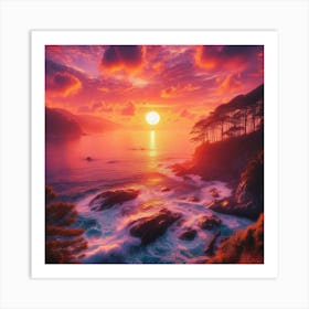 Sunset Over The Ocean 7 Art Print