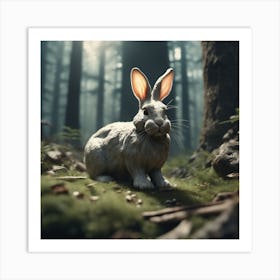 Rabbit In The Forest 55 Art Print