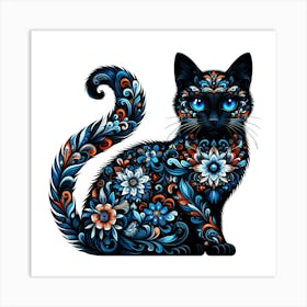 Black Cat With Blue Eyes 1 Art Print