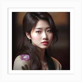 Korean Girl Art Print