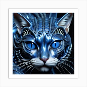 Blue Cat 3 Art Print