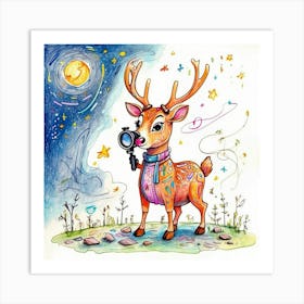 Deer With A Camera Art Print