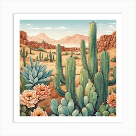 Desert Landscape Canvas Print Art Print