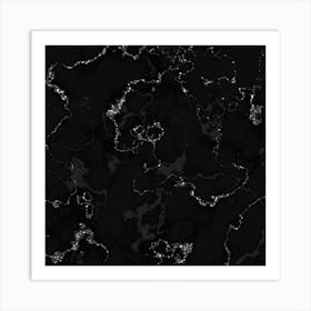 Black And White Marble Art Print