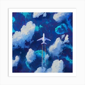 Airplane In The Sky Art Print