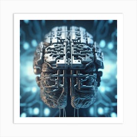 3d Rendering Of Artificial Brain 2 Art Print