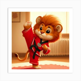 Lion Karate Art Print