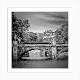 Idyllic Bridges With Imperial Palace In Tokyo Art Print