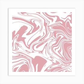 Liquid Contemporary Abstract Light Pink and White Swirls - Retro Liquid Swirl Lava Lamp Pattern Art Print