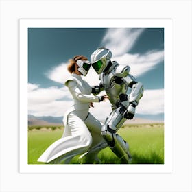 Robot Couple 5 Art Print