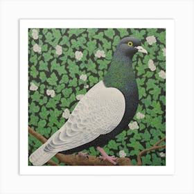 Ohara Koson Inspired Bird Painting Pigeon 6 Square Art Print