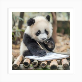 Baby Panda Sketcher Art Print