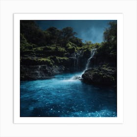 Waterfall - Waterfall Stock Videos & Royalty-Free Footage Art Print