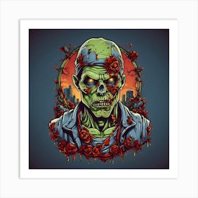 Zombie T Shirt Design Art Print